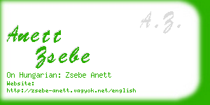 anett zsebe business card